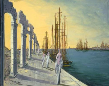 Contemporary work named « Le Port aux Dames », Created by MAURICE BUFFET