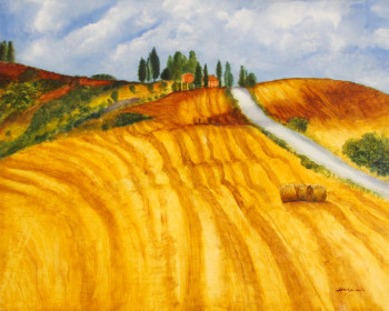 Named contemporary work « Toscane 1 », Made by NELLY COUGARD