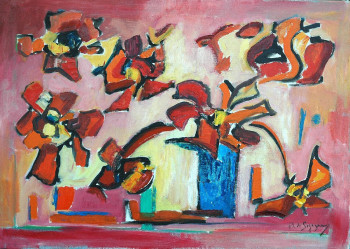 Contemporary work named « Vase bleu », Created by PHILIPPE LE MONIES DE SAGAZAN
