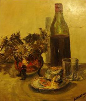 Named contemporary work « VIN ET FROMAGE », Made by DANIELLE MORANT