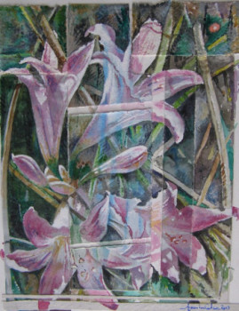 Named contemporary work « Méandres, Iris », Made by JEAN-LUC CELCE