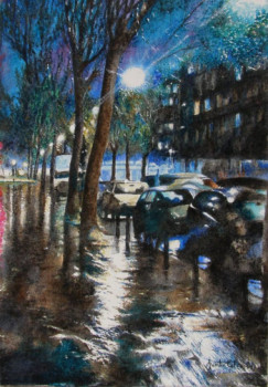 Named contemporary work « Trottoirs de St Ouen, nocturne », Made by JEAN-LUC CELCE