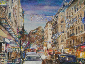 Named contemporary work « Noël, rue du poteaux, Paris XVIII° », Made by JEAN-LUC CELCE