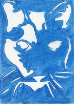 Named contemporary work « Le chat bleu », Made by SAMACHER