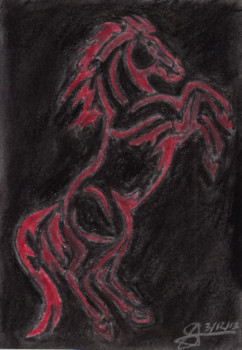 Named contemporary work « Le cheval rouge », Made by SAMACHER