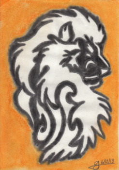 Named contemporary work « Le lion blanc », Made by SAMACHER