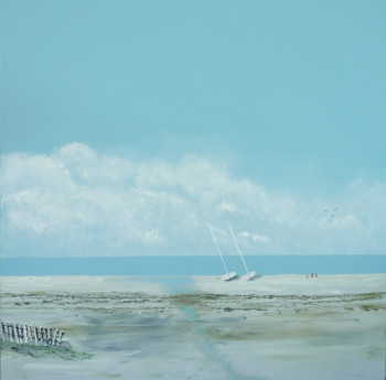 Named contemporary work « Les deux blanches », Made by BERNARD CAHUE
