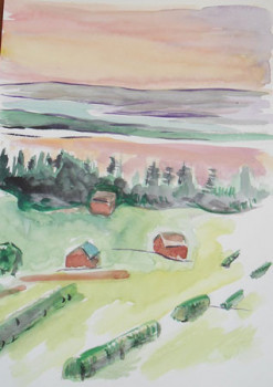 Named contemporary work « paysage norvégien 1 », Made by MIREILLE BREGOU