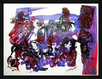 Named contemporary work « Peinture 10 », Made by AEMAN KOWLESSUR