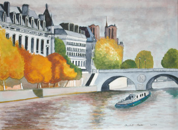 Named contemporary work « la seine à Paris », Made by MICHEL FORET