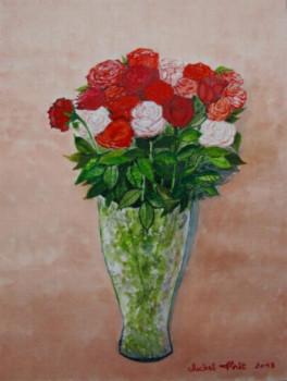 Named contemporary work « bouquet de roses 2 », Made by MICHEL FORET