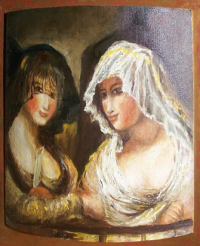 Named contemporary work « D'après "Les majas" de Goya », Made by CHRISTINE BIDALET