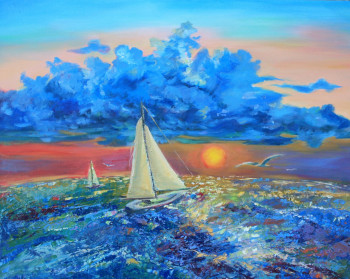 Named contemporary work « Bateau ivre d'hrizon », Made by MARWANART