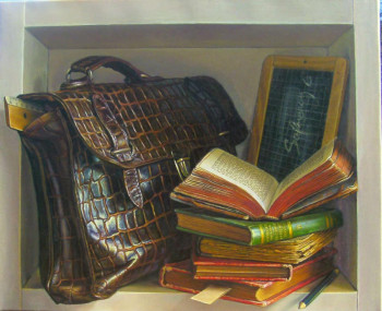Named contemporary work « LE CARTABLE », Made by CATHERINE SALMERON