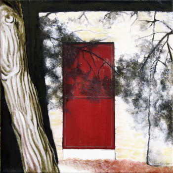 Named contemporary work « porte rouge », Made by TANIA SOLANGE LEPORI