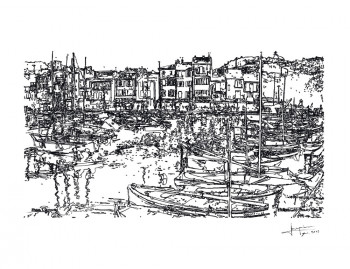 Named contemporary work « "Port de Cassis" », Made by JOAQUIN VIDAL