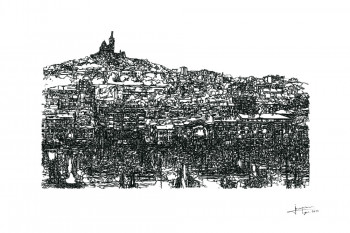 Named contemporary work « "Vieux port de Marseille" », Made by JOAQUIN VIDAL