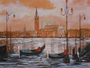 Named contemporary work « CREPUSCULE A VENISE », Made by MICHEL MORLOT