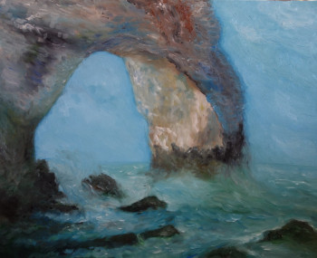 Named contemporary work « Dans les flots d'Etretat », Made by DEGUEZ