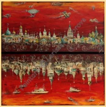 Named contemporary work « Reflet Rouge », Made by LARISSA MAYOROVA