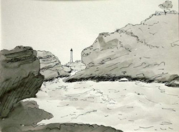 Named contemporary work « Biarritz - Le phare », Made by GUILLOU