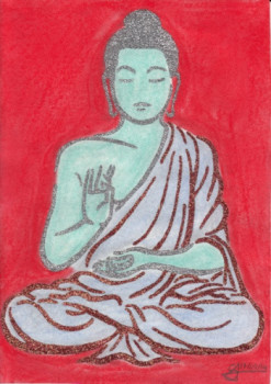 Named contemporary work « Bouddha assis », Made by SAMACHER