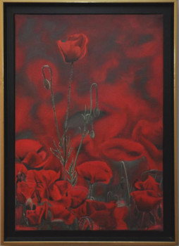 Named contemporary work « Champ de coquelicots », Made by GABRIEL MONTOYA