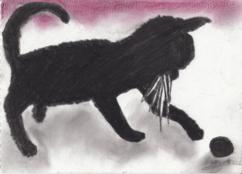 Named contemporary work « Le chaton joueur », Made by SAMACHER