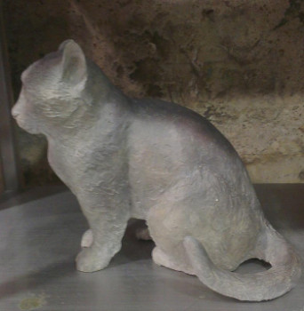 Named contemporary work « Chat », Made by MARIE-MICHèLE ROUCHON