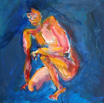 Named contemporary work « Homme en attente bleu », Made by TXAV