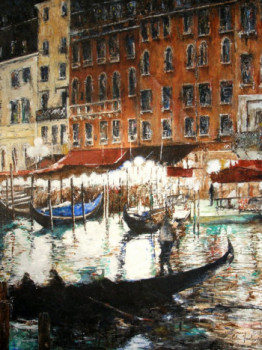 Named contemporary work « Venezia, riva del vin », Made by JEAN-LUC CELCE