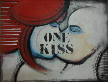 Named contemporary work « One Kiss », Made by GRAZY ART IT'S LOVE