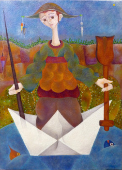 Named contemporary work « Mon bateau prend l'eau », Made by WILLY CHARPS