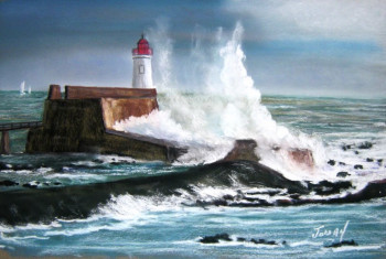 Named contemporary work « LES SABLES D'OLONNE », Made by JOUAN