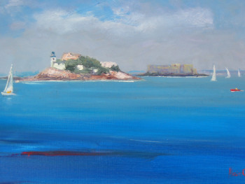 Named contemporary work « l'île louët », Made by ALAIN COJAN