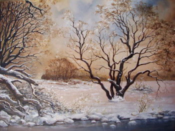 Named contemporary work « Paysage sous la neige », Made by ART D\'ANTAN