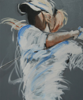 Named contemporary work « Golfeur-gris bleu », Made by CHRISTIANE RANCELOT