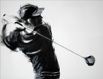 Named contemporary work « Golfeur-Drive 5 », Made by CHRISTIANE RANCELOT