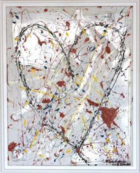 Named contemporary work « B. Boucau - Débris d'Amour (Fragment of Love) (70x90) », Made by B. BOUCAU