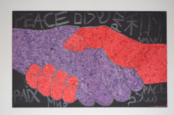 Named contemporary work « B. Boucau - Flower Peace (100x160) », Made by B. BOUCAU