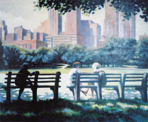 Contemporary work named « "Conversation à Central Park" », Created by MAXENCE GERARD