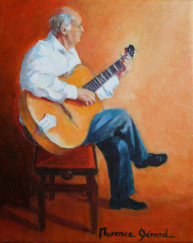 Named contemporary work « Michel à la guitare », Made by MAXENCE GERARD