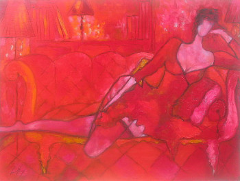 Named contemporary work « Cerise sur canapé », Made by LAURE MARY