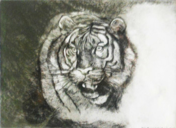 Named contemporary work « le tigre », Made by MARIE-CHRISTINE RAGAIGNE