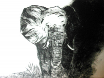 Named contemporary work « l'éléphant », Made by MARIE-CHRISTINE RAGAIGNE