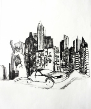 Named contemporary work « New York », Made by MARIE-CHRISTINE RAGAIGNE