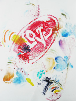 Named contemporary work « un pas vers l'amour », Made by MARIE-CHRISTINE RAGAIGNE