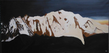 Named contemporary work « Lumière sur le Mont Blanc », Made by LAETITIA LE GAL