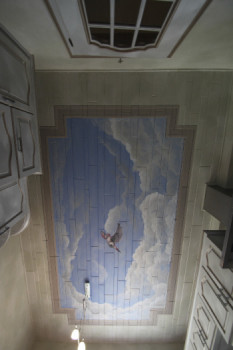 Named contemporary work « Ciel peint en trompe-l'oeil sur plafond », Made by THIERRY HERR - ARTISTE PEINTRE DECORATEUR