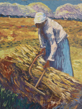 Named contemporary work « Le ramassage du blé », Made by MARICHALTON